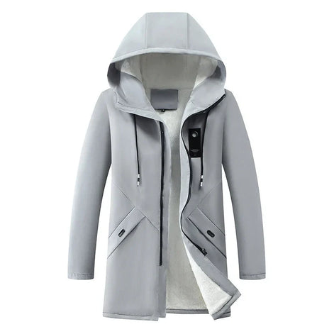 Herren Mantel mit Teddyfutter und Kapuze Raverno