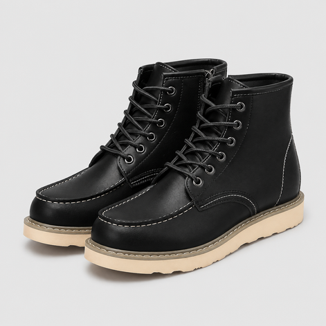 Herren Schnürstiefel mit Profilsohle und Zehendetail Calvero