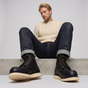 Herren Schnürstiefel mit Profilsohle und Zehendetail Calvero