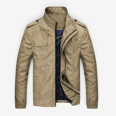 Herren Slim Fit Jacke mit Reißverschluss und langen Ärmeln Marvello