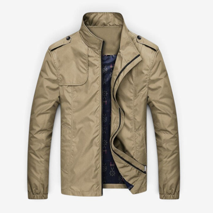 Herren Slim Fit Jacke mit Reißverschluss und langen Ärmeln Marvello
