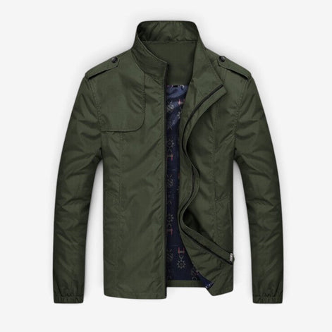 Herren Slim Fit Jacke mit Reißverschluss und langen Ärmeln Marvello