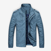 Herren Slim Fit Jacke mit Reißverschluss und langen Ärmeln Marvello