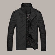 Herren Slim Fit Jacke mit Reißverschluss und langen Ärmeln Marvello