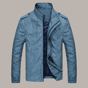 Herren Slim Fit Jacke mit Reißverschluss und langen Ärmeln Marvello