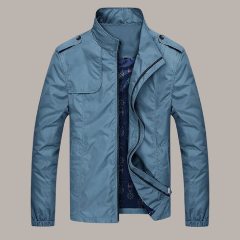 Herren Slim Fit Jacke mit Reißverschluss und langen Ärmeln Marvello