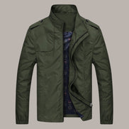 Herren Slim Fit Jacke mit Reißverschluss und langen Ärmeln Marvello