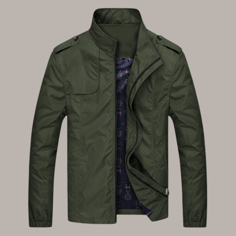 Herren Slim Fit Jacke mit Reißverschluss und langen Ärmeln Marvello