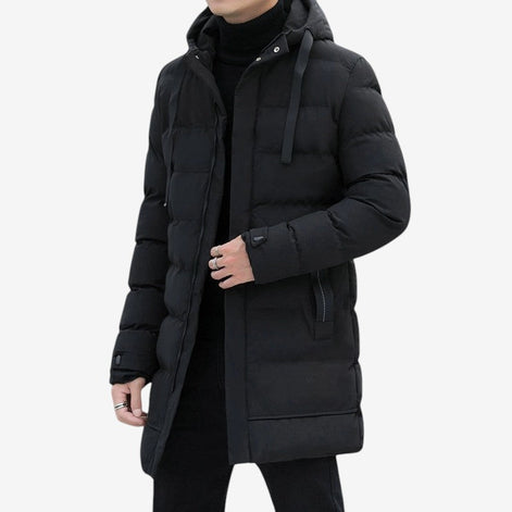 Herren Winterjacke wattiert mit Kapuze und Reißverschlusstaschen – Nordvanto