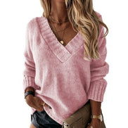Damen Oversize Pullover mit V-Ausschnitt Elvarisse