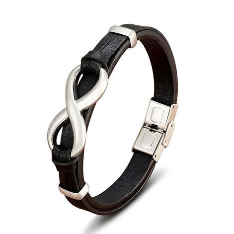 Javero Herren Armband mit Unendlichkeits Symbol und Verstellbarem Verschluss