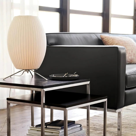 Klassische Ovale Tischlampe Seidenimitat – Elegante Beleuchtung Für Ein Stilvolles Zuhause 2
