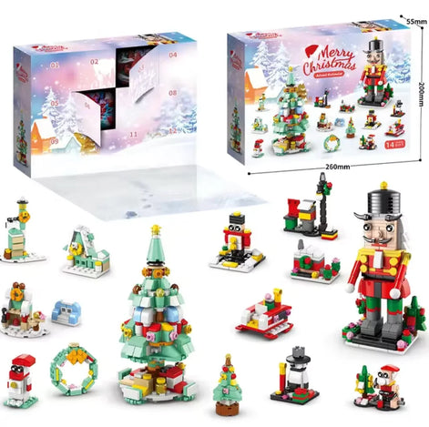 Klemmbausteine Adventskalender mit 12 Bausätzen – Baunovella