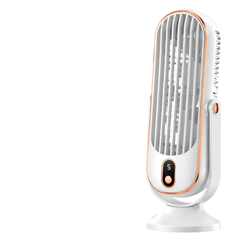 Kompakter USB Tischventilator mit Digitalem Display und Verstellbarem Luftstrom – Brezano