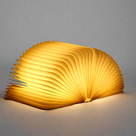 LED-Buchlampe im faltbaren Design für stimmungsvolle Innenbeleuchtung