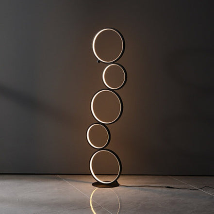 **LED-Stehlampe Nordisches Ring-Design – Stilvolle 360-Grad-Beleuchtung** 1
