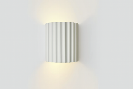 Moderne weiße LED-Wandleuchte mit geriffeltem Design für Innenbeleuchtung, Wandmontage, zylinderförmig