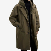 Lange Herren Jacke mit Kapuze, Reißverschluss und Seitentaschen Norvex