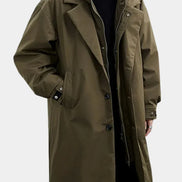 Lange Herren Jacke mit Kapuze, Reißverschluss und Seitentaschen Norvex