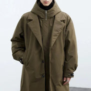 Lange Herren Jacke mit Kapuze, Reißverschluss und Seitentaschen Norvex