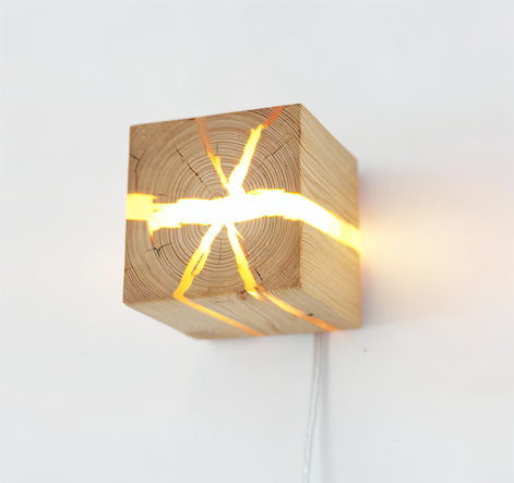 Lignaro Crackle Wandleuchte – Künstlerische Lichtakzente aus Holz