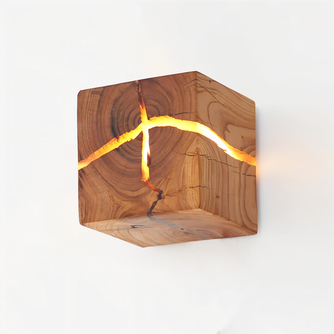 Lignaro Crackle Wandleuchte – Künstlerische Lichtakzente aus Holz