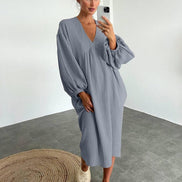 Liravelle Damen Maxikleid mit V-Ausschnitt
