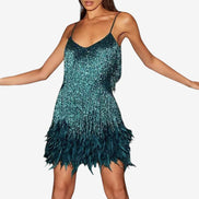 Lunaria Kleid – Damen Minikleid mit V-Ausschnitt, ärmellos und Polyester