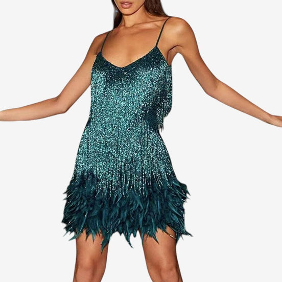 Lunaria Kleid – Damen Minikleid mit V-Ausschnitt, ärmellos und Polyester