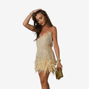Lunaria Kleid – Damen Minikleid mit V-Ausschnitt, ärmellos und Polyester