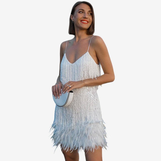 Lunaria Kleid – Damen Minikleid mit V-Ausschnitt, ärmellos und Polyester