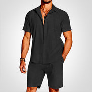 Lunero Herren 2-teiliges Set mit Hemd und Shorts