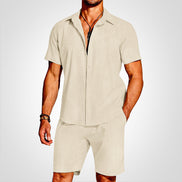 Lunero Herren 2-teiliges Set mit Hemd und Shorts