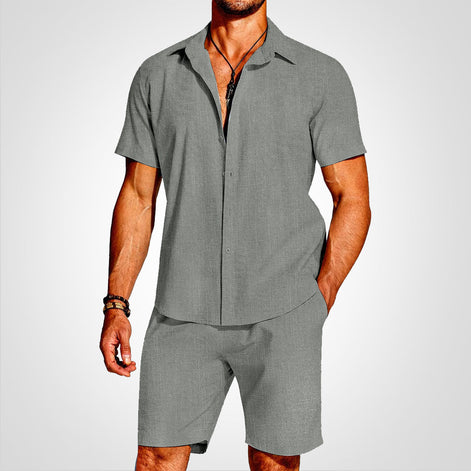Lunero Herren 2-teiliges Set mit Hemd und Shorts
