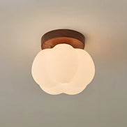 Lunora Deckenleuchte aus Glas und Holz