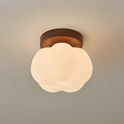 Lunora Deckenleuchte aus Glas und Holz