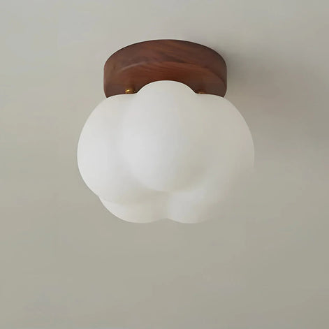 Lunora Deckenleuchte aus Glas und Holz