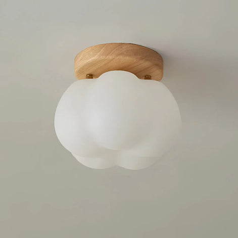 Lunora Deckenleuchte aus Glas und Holz