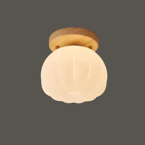 Lunora Deckenleuchte aus Glas und Holz
