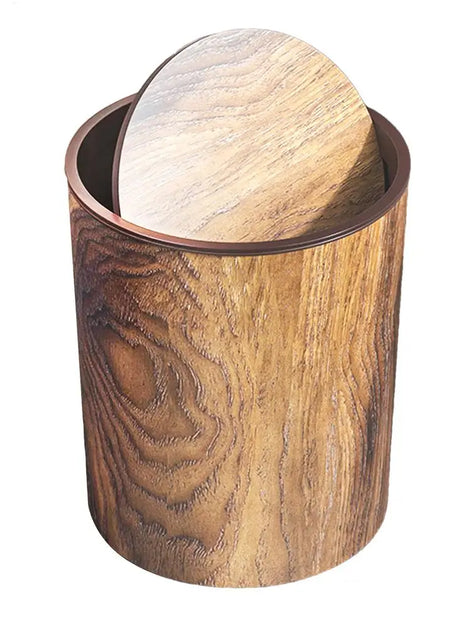 Mülleimer mit Swing-Deckel in Holzoptik
