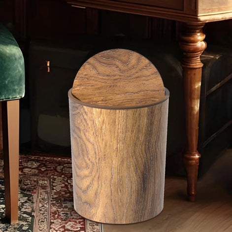Mülleimer mit Swing-Deckel in Holzoptik
