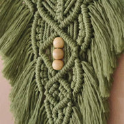 Makramee-Wandteppich mit Blattmotiv aus Baumwolle