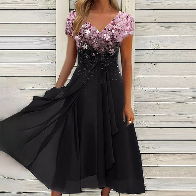Mirevna Damen Midikleid mit figurbetonter Passform