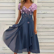 Mirevna Damen Midikleid mit figurbetonter Passform