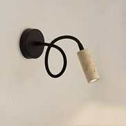 Moderne Wandleuchte aus Travertin und Metall