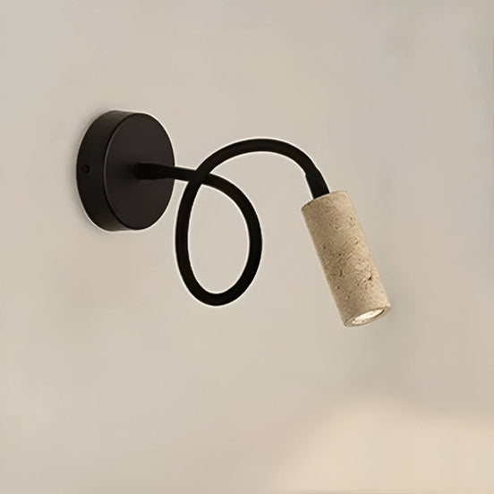 Moderne Wandleuchte aus Travertin und Metall