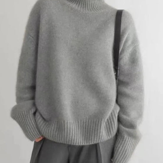Morvella Rollkragenpullover mit langen Ärmeln und lockerer Passform für Alltag und Freizeit