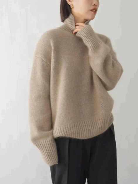 Morvella Rollkragenpullover mit langen Ärmeln und lockerer Passform für Alltag und Freizeit