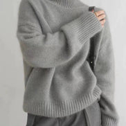 Morvella Rollkragenpullover mit langen Ärmeln und lockerer Passform für Alltag und Freizeit