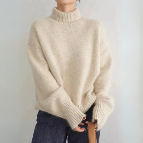Morvella Rollkragenpullover mit langen Ärmeln und lockerer Passform für Alltag und Freizeit